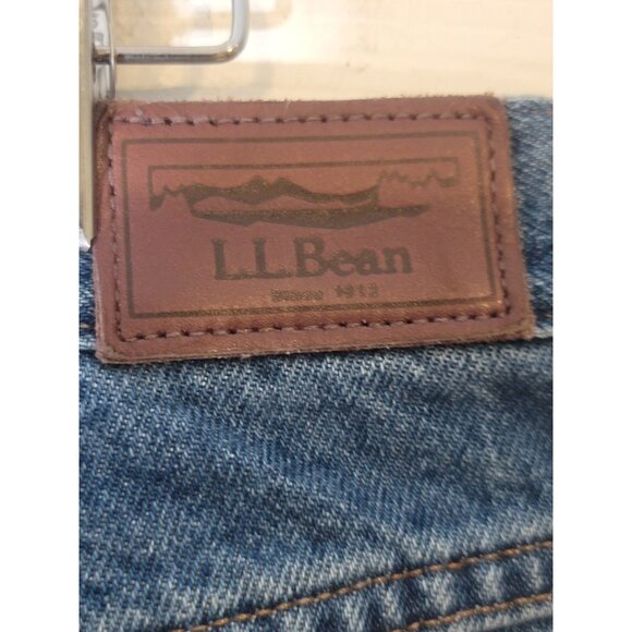 L.L. Bean Fleece Lined Denim Blue Jeans‎ Size 38X32 Straight Leg - Picture 6 of 7
